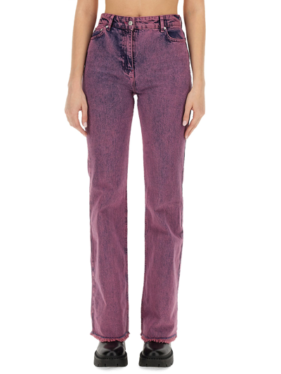 Shop Moschino Jeans Flare Pant In Pink