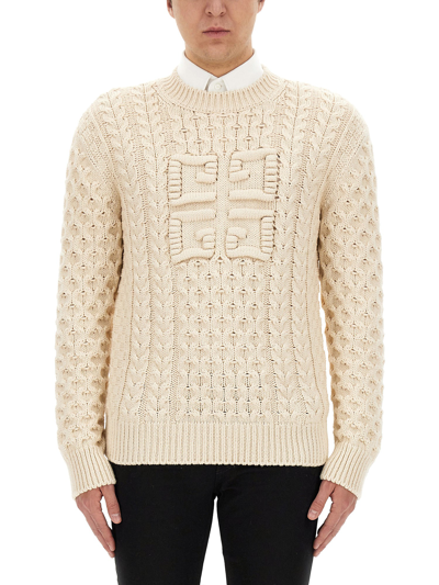 Givenchy 4g Knit Sweater In Beige