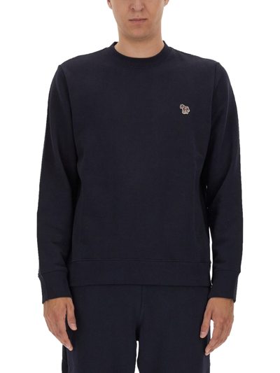 Ps By Paul Smith Ps Paul Smith Zebra Logo Embroidered Sweatshirt In Blue