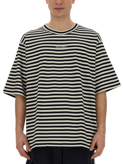 Dolce & Gabbana Striped Short-sleeved T-shirt In Multicolour