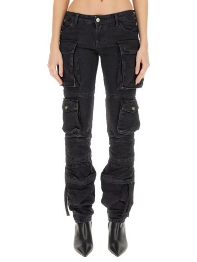 Shop Attico Cargo Jeans In Black