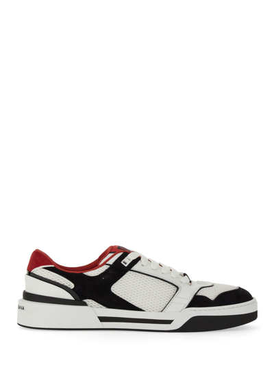 Shop Dolce & Gabbana Leather And Mesh Sneaker In Multicolour