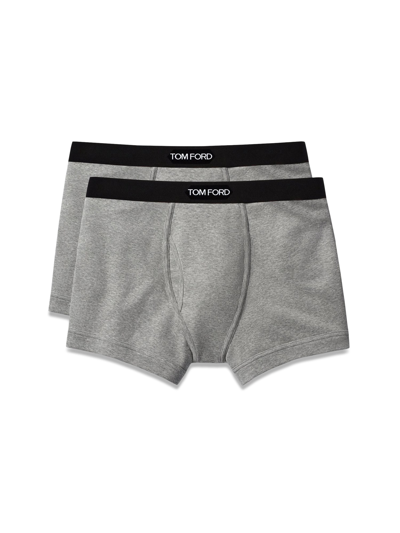 Shop Tom Ford Pack Of Two Boxers In Grey
