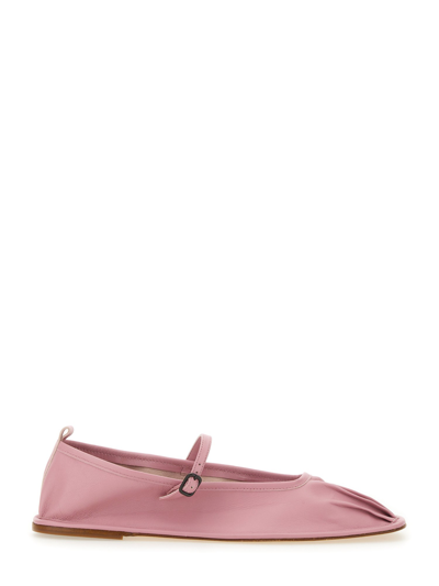 Hereu Woman Ballet Flats Pink Size 11 Leather In Pink