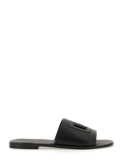 Shop Dolce & Gabbana Sandal With Logo In Black