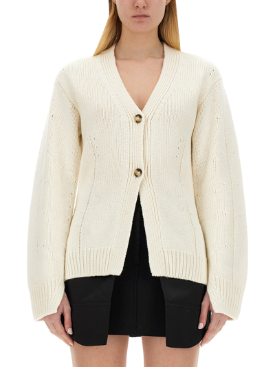 Shop Helmut Lang Tailored Cardigan In Ivory