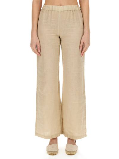 Shop 120% Lino Wide Leg Pants In Beige