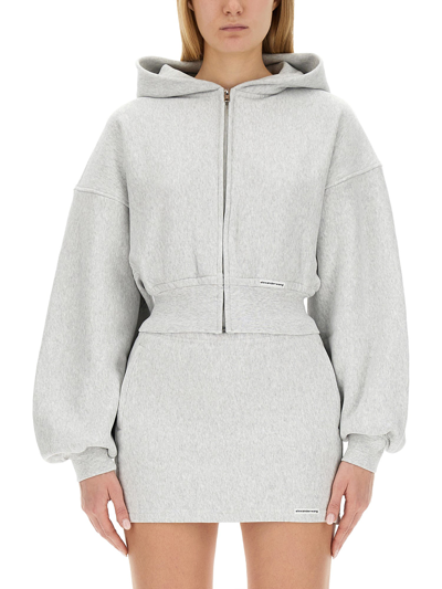 Alexander Wang T T By Alexander Wang Sweatshirt With Logo In Grey