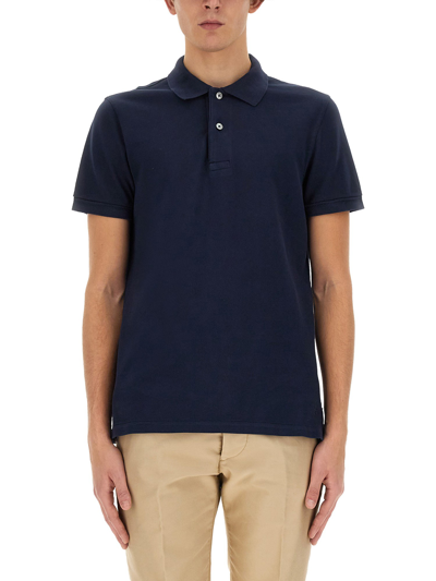 Shop Tom Ford Regular Fit Polo Shirt In Blue