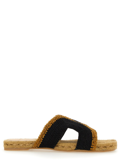 Castaã±er Braided Sole Espadrilles Open Toe In Black