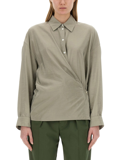 Shop Lemaire Twisted Shirt In Grey