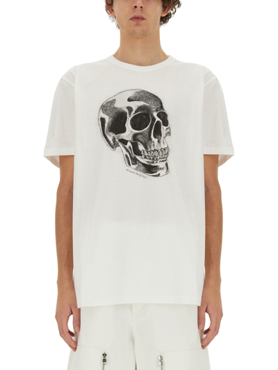 Shop Alexander Mcqueen Skull Print T-shirt In White