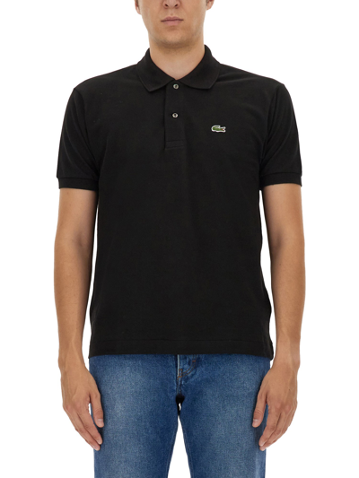 Shop Lacoste Polo With Logo In Black