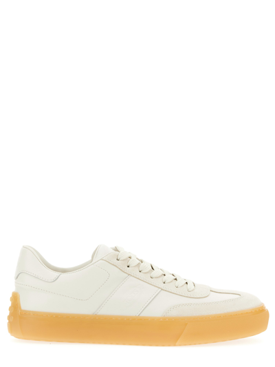 Shop Tod's Leather Sneaker In Ivory