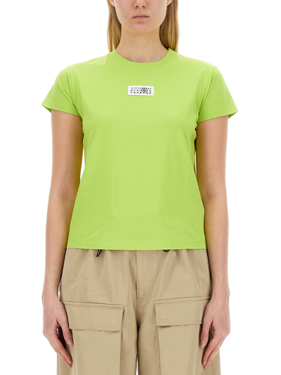 Shop Mm6 Maison Margiela T-shirt With Logo In Green