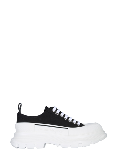 Alexander Mcqueen Black Canvas Tread Slick Sneakers In Multi