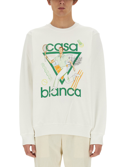 Shop Casablanca Sweatshirt With Logo In White