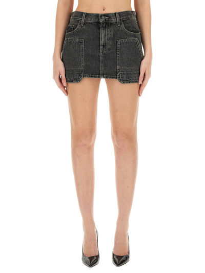 Shop Helmut Lang Cargo Skirt In Charcoal