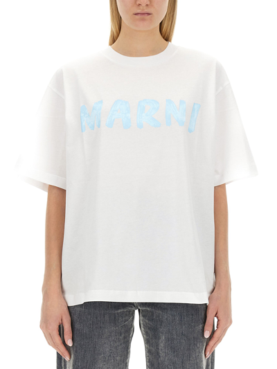 Shop Marni T-shirt With Logo In White