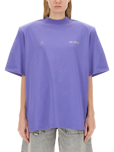 Shop Attico T-shirt With Logo In Lilac