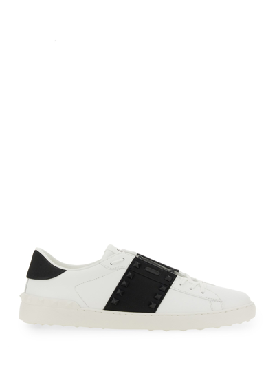 Shop Valentino "rockstud" Sneaker In White