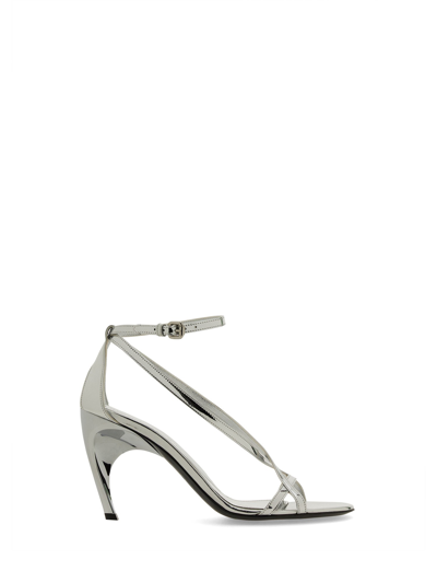 Shop Alexander Mcqueen Sandal "armadillo" In Silver