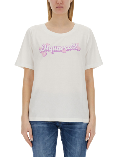 Shop Dsquared2 T-shirt With Logo In White