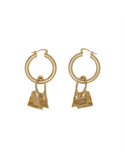 Shop Jacquemus "les Creoles Chiquito" Earrings In Gold
