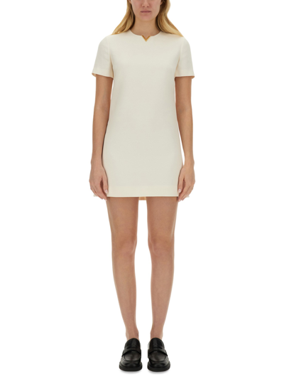 Shop Valentino Crepe Couture Short Dress In Ivory