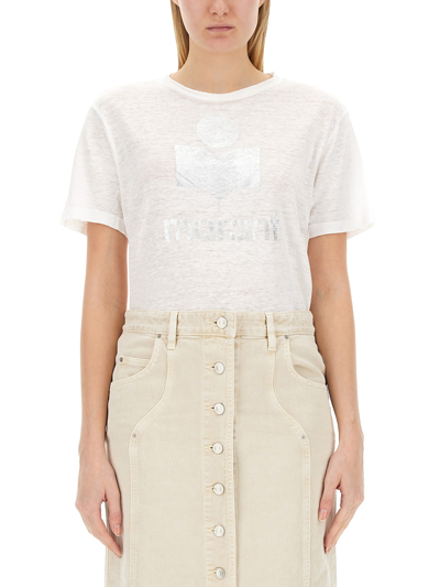 Shop Marant Etoile T-shirt "zewel" In White