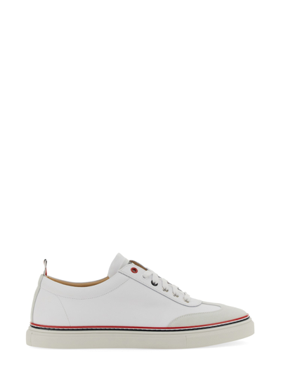 Thom Browne Low-top Leather Sneakers In White