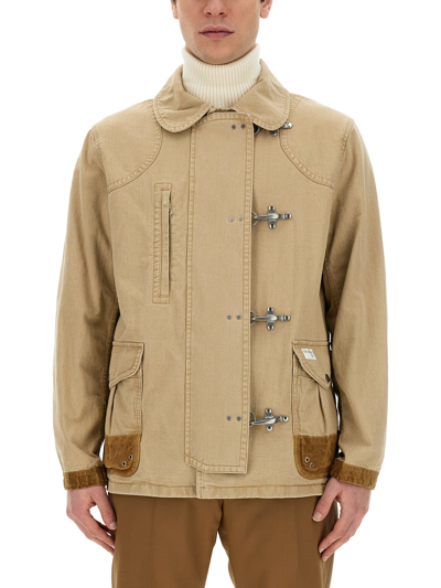 Shop Fay Jacket 4 Hooks In Beige