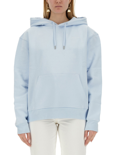 Shop Jacquemus Sweatshirt With Logo In Azure