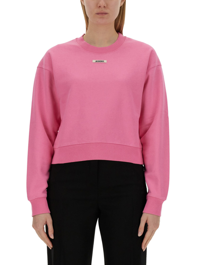 Shop Jacquemus "grosgrain" Sweatshirt In Pink