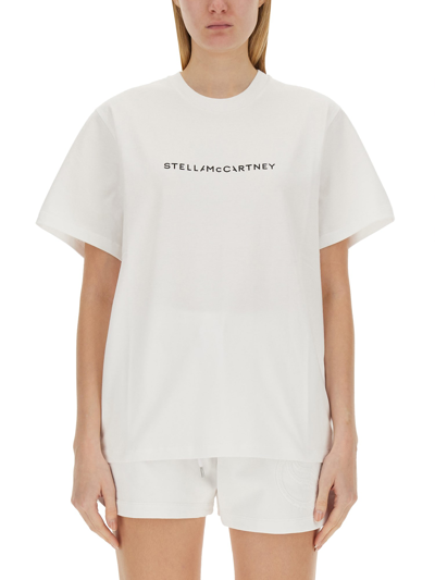 Stella Mccartney Stella Mc Cartney White Crew Neck T Shirt With Logo In White