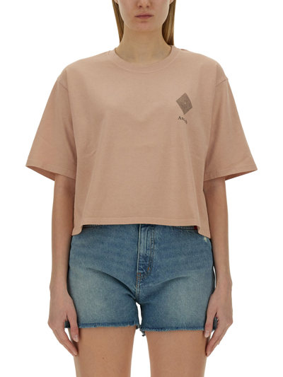 Shop Amish T-shirt With Logo In Pink