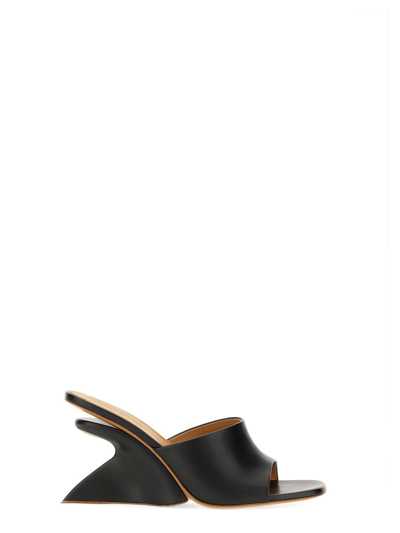 Off-white Jug Wedge-heel Leather Sandals In Black