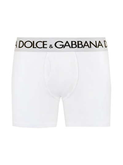Shop Dolce & Gabbana Boxers With Logo In White