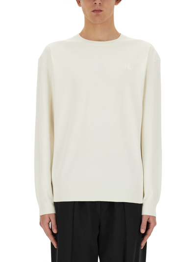 Shop Helmut Lang Jersey With Logo In White