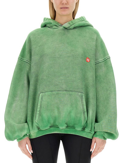 Shop Alexander Wang Sweatshirt With Logo In Green