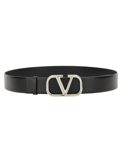Shop Valentino "vlogo Signature" Belt In Black
