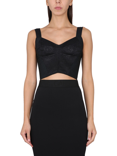 Shop Dolce & Gabbana Bustier Corsetry In Black