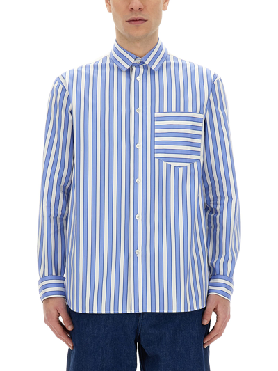 Shop Jw Anderson Striped Shirt In Blue