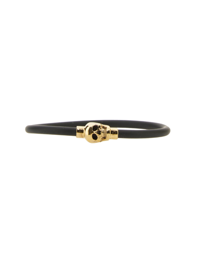 Shop Alexander Mcqueen Skull Bracelet In Black