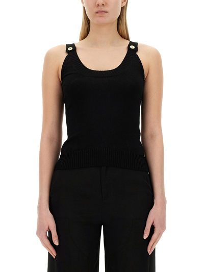 Shop Moschino Knitted Tops. In Black