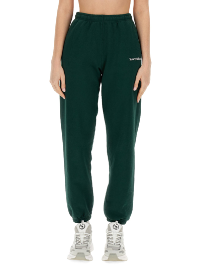 Shop Sporty And Rich Jogging Pants With Logo In Green