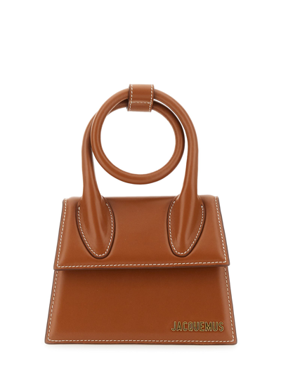Shop Jacquemus "le Chiquito Noeud" Bag In Buff