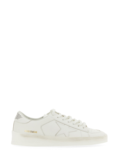 Golden Goose White Stardan Leather Sneakers With Star Motif In White