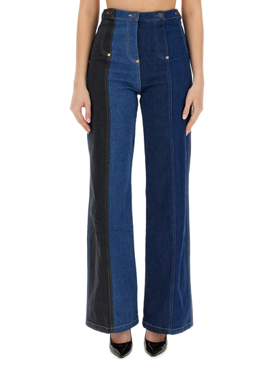 Shop Moschino Jeans Jeans Wide Leg In Denim