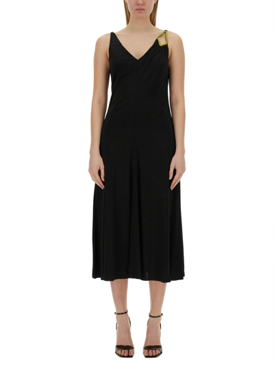 Shop Lanvin Midi Dress In Black